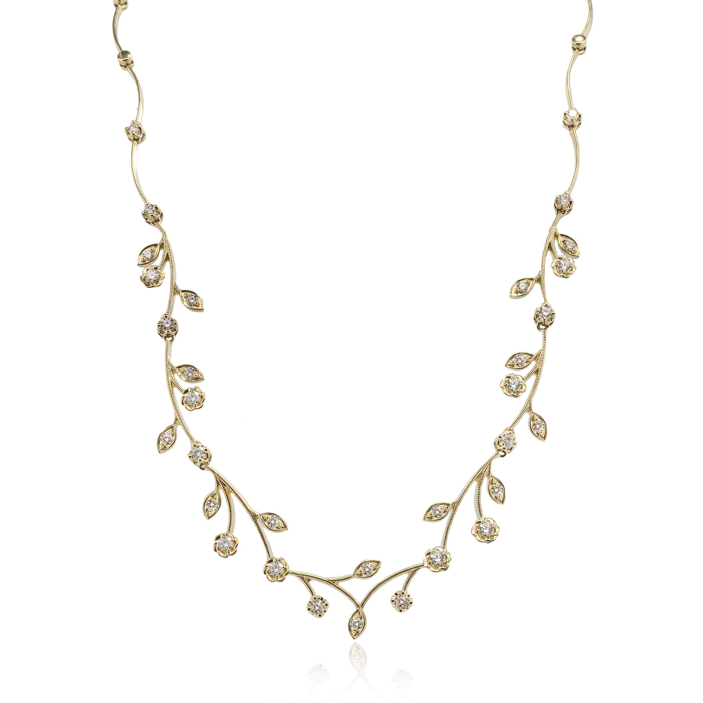 Simon G Jewelry 14 Karat Yellow Gold Collar/Choker Diamond Necklaces LN4077
