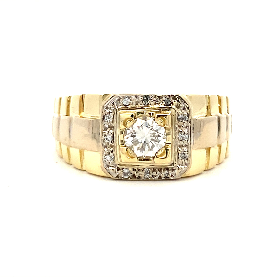 ESTATE 14 Karat 1/2 CTW Rolex Style Diamond Ring