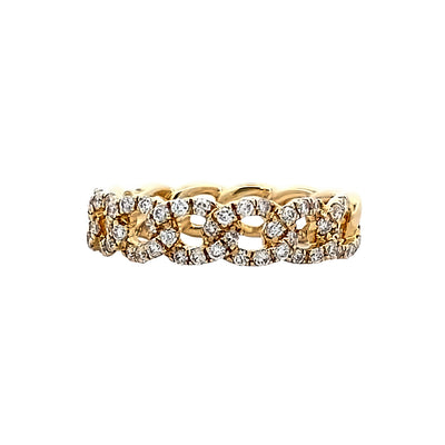 Yellow Gold Diamond Fashion Ladies Ring