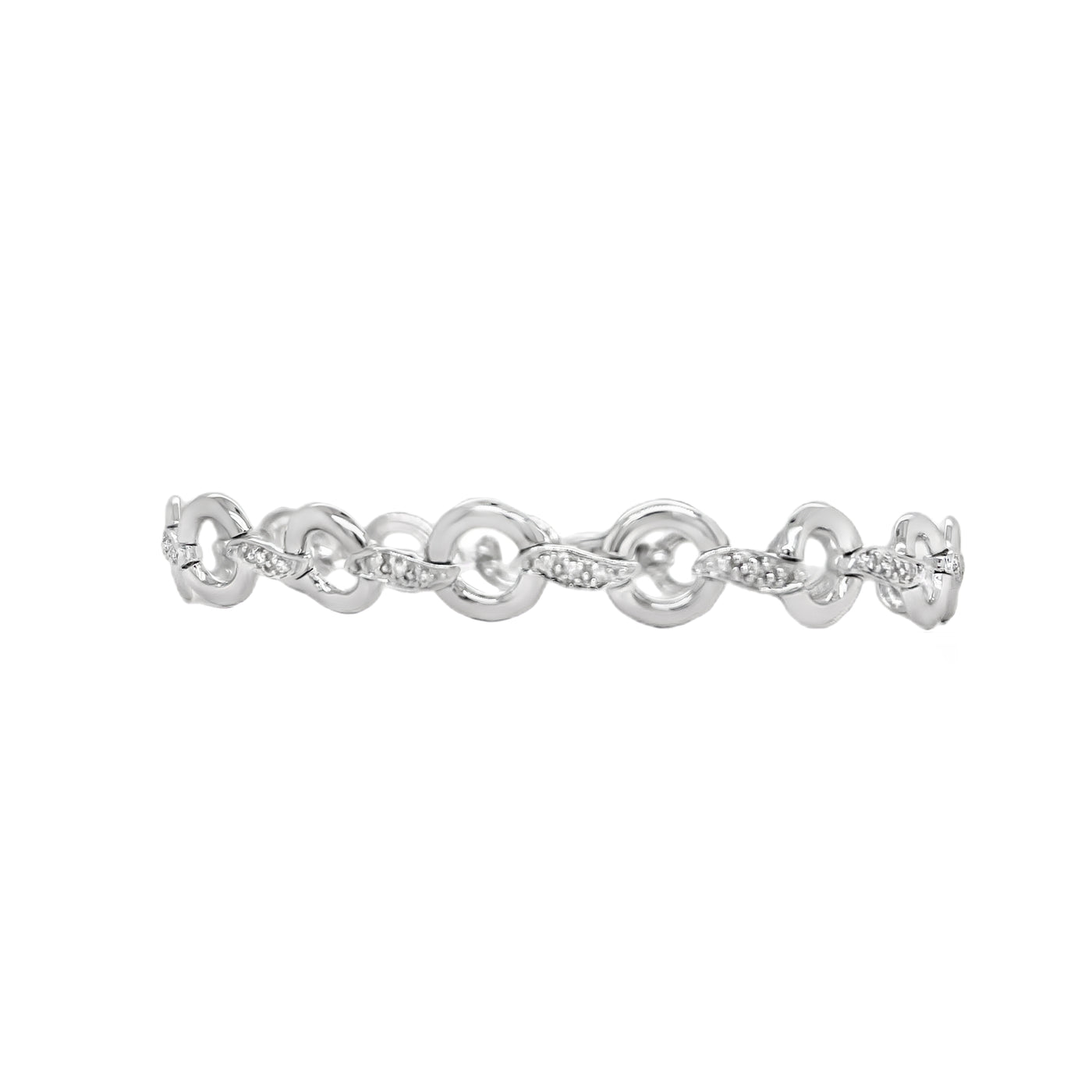 ESTATE Diamond Link Bracelet in White Gold