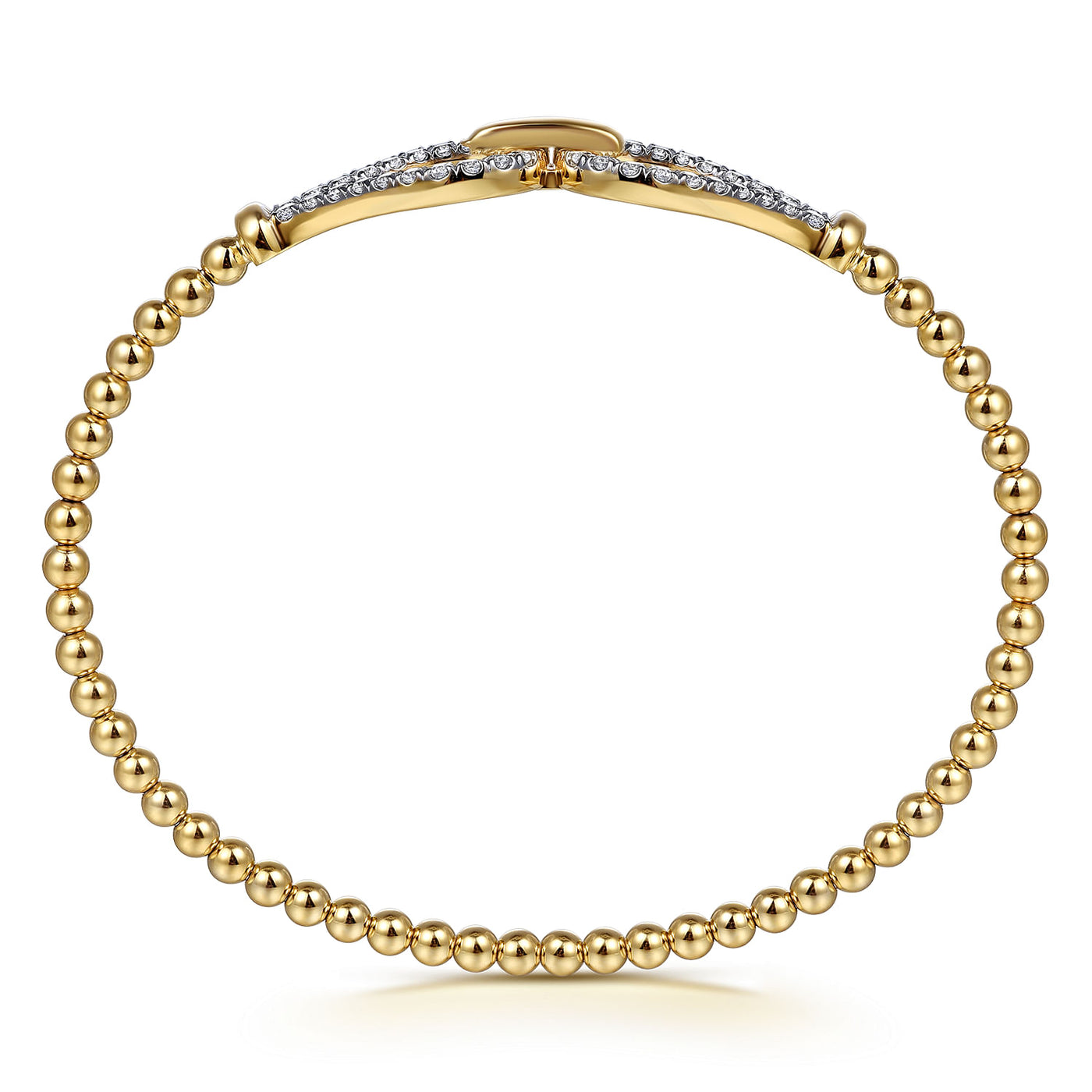 Diamond Split Bujukan Bangle in Yellow Gold by Gabriel & Co.