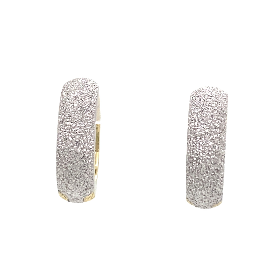 Reversable Huggie Hoops in Two-Tone Gold