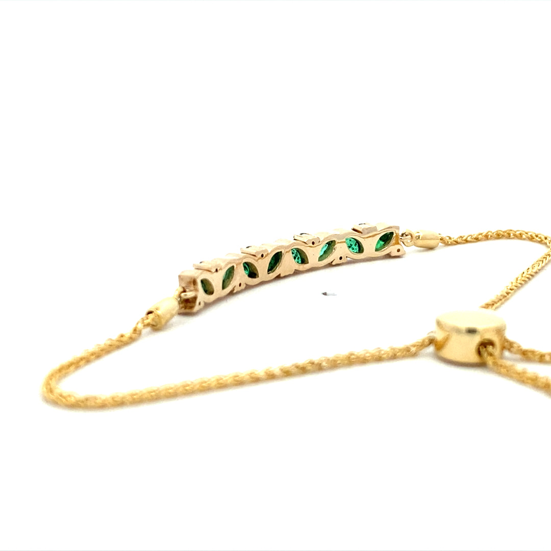 Emerald Bar Bracelet in Yellow Gold by B&C