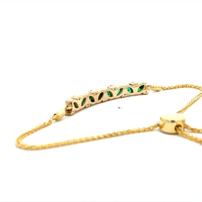 Emerald Bar Bracelet in Yellow Gold by B&C