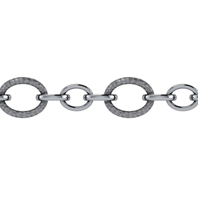 Hammered Fancy Link Bracelet in Silver by Gabriel & Co.