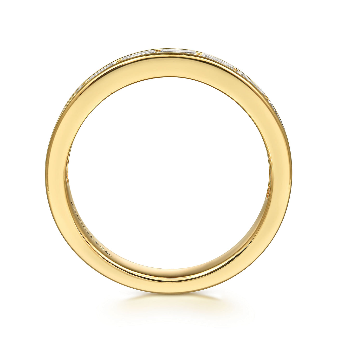 Baquette Diamond Band in Yellow Gold by Gabriel & Co.