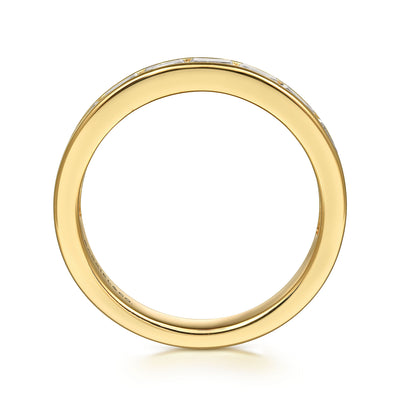 Baquette Diamond Band in Yellow Gold by Gabriel & Co.
