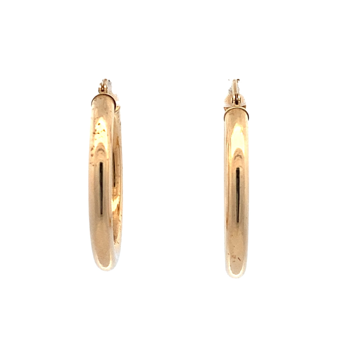 ESTATE Tube Hoop Earrings in Yellow Gold