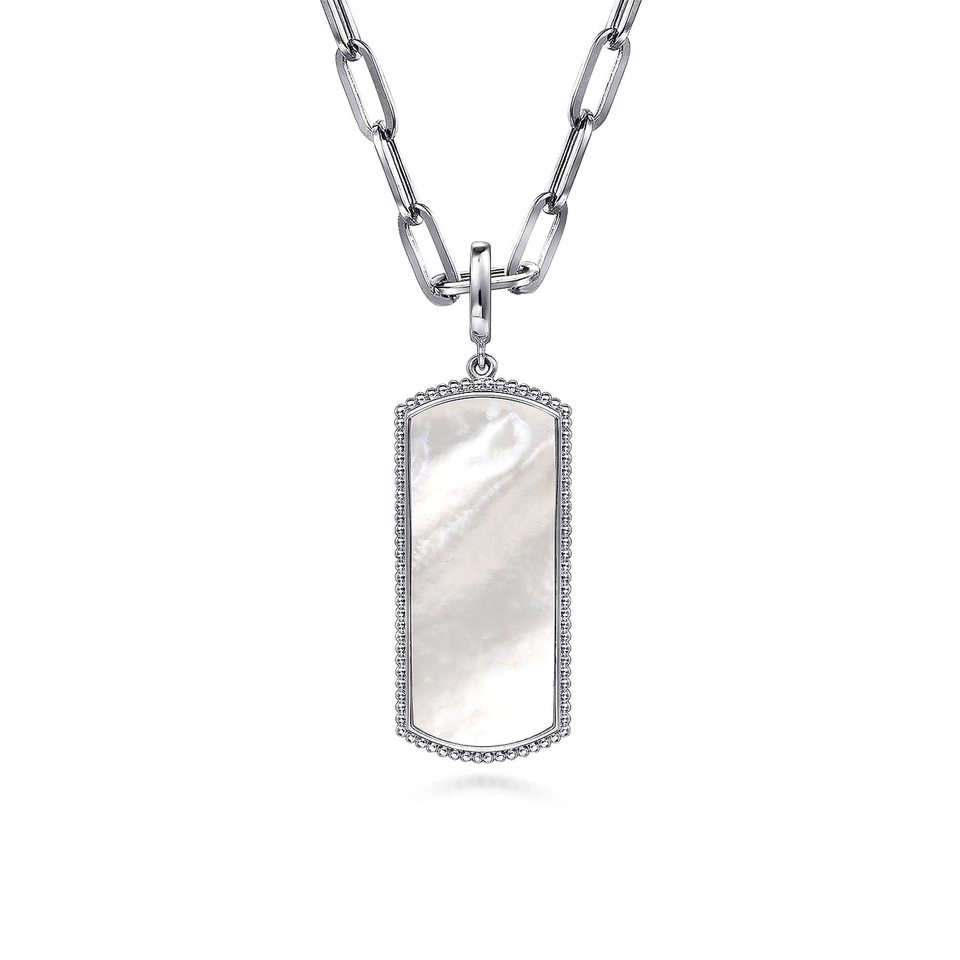 MOP Dog Tag in Silver by Gabriel & Co.