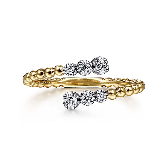 Diamond Bypass Ring in Yellow Gold by Gabriel & Co.