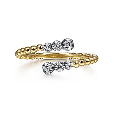 Diamond Bypass Ring in Yellow Gold by Gabriel & Co.