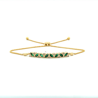 Emerald Bar Bracelet in Yellow Gold by B&C