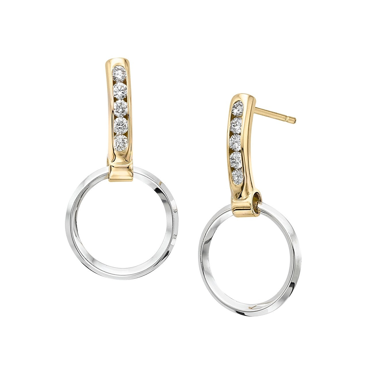 E. L. Designs Two-Tone Drop Earrings Diamond Earrings EA12542D