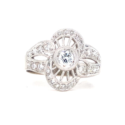 ESTATE Diamond Vintage Inspired Ring in White Gold