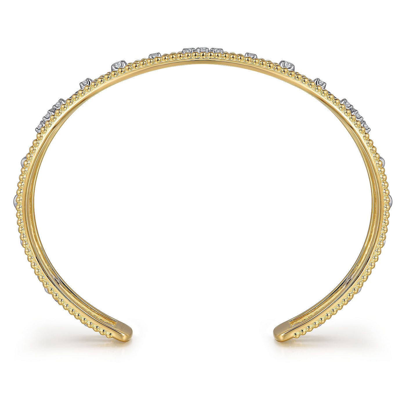 Fancy Diamond Cuff in Two-Tone Gold by Gabriel & Co.