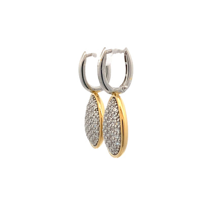 CZ Teardrop Earrings in Silver with Gold Plating by Ti Sento Milano