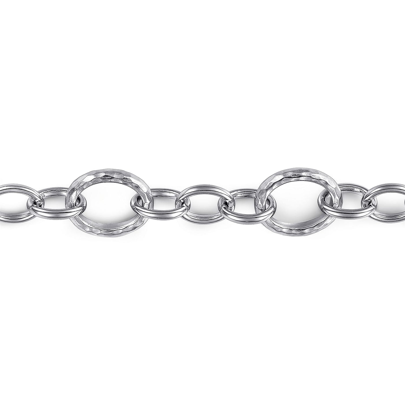 Hammered Fancy Link Bracelet in Silver by Gabriel & Co.