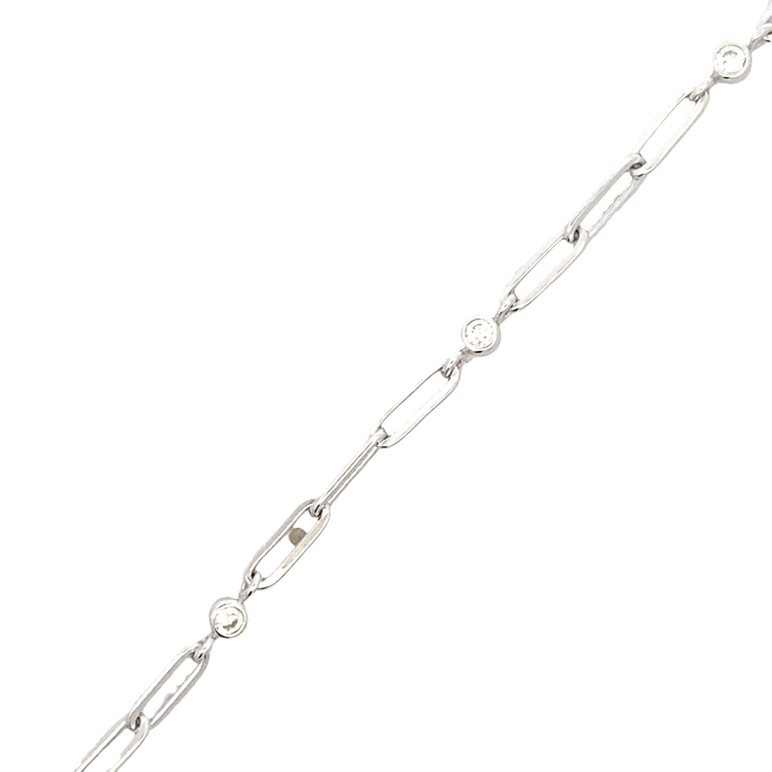 CZ Paperclip Bracelet in Silver by Ania Haie