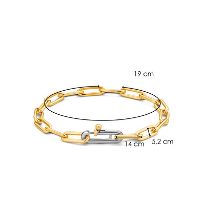 Ti Sento Milano Two-Tone Fancy Link Silver Bracelets 2936SY/L