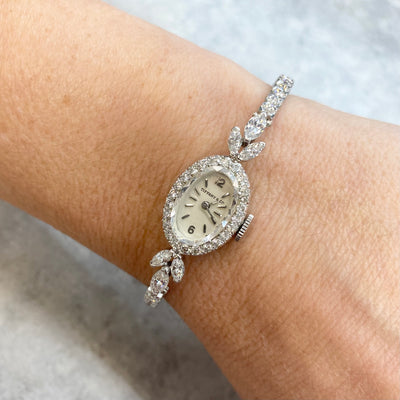 Estate Plat. Ladies Tiffany & Company / Movado Diamond Watch