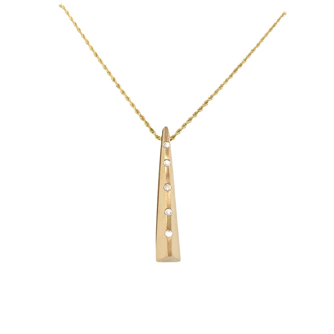 ESTATE Diamond Ladder Pendant in Yellow Gold