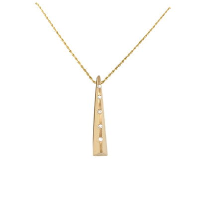 ESTATE Diamond Ladder Pendant in Yellow Gold