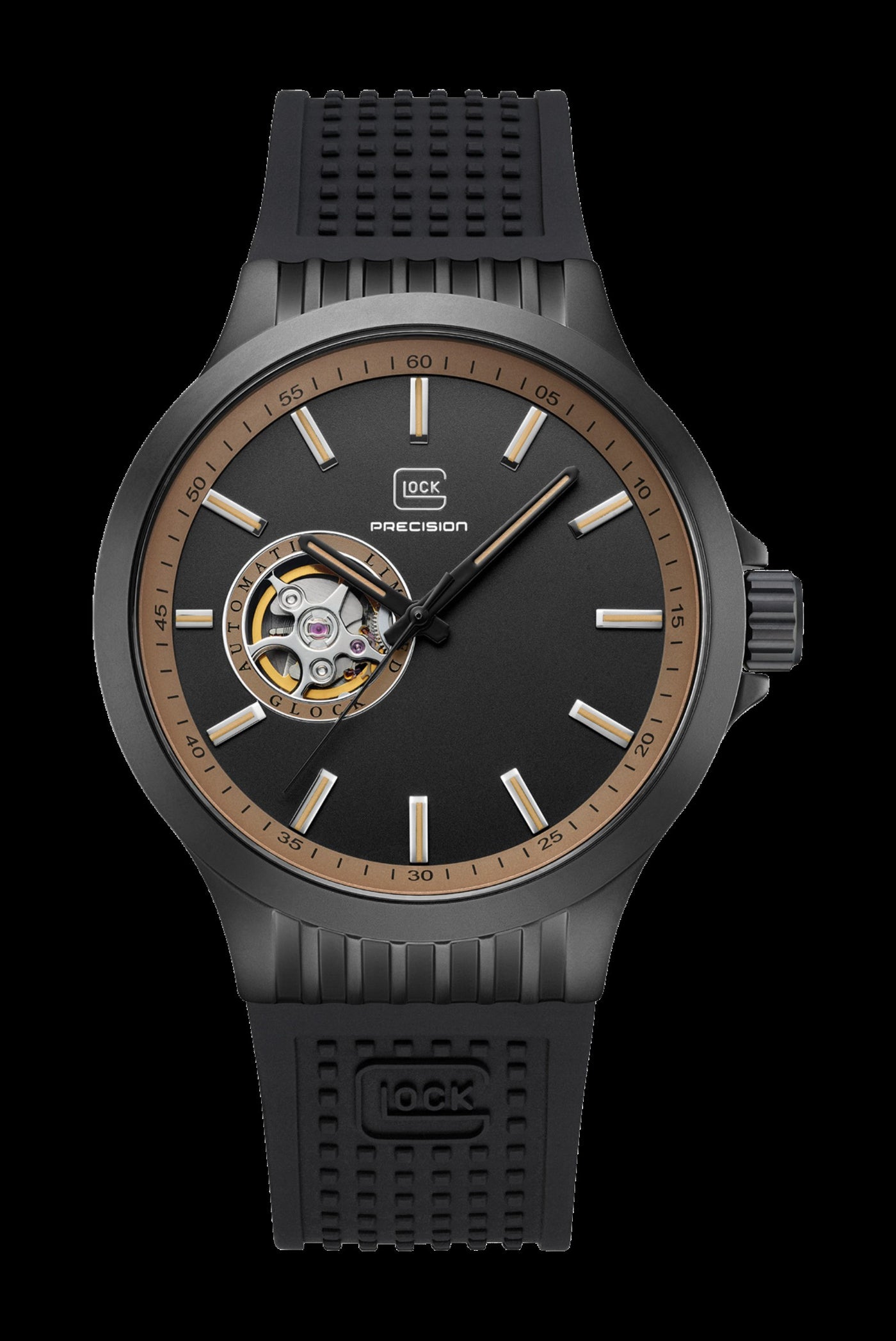 Automatic 10 ATM Water Resistant Precision Watch in Gun Metal