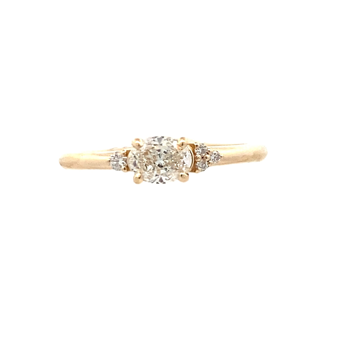Three Stone Enggement Ring in Yelow Gold by Beeghly & Co.