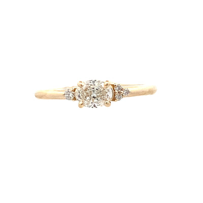 Three Stone Enggement Ring in Yelow Gold by Beeghly & Co.