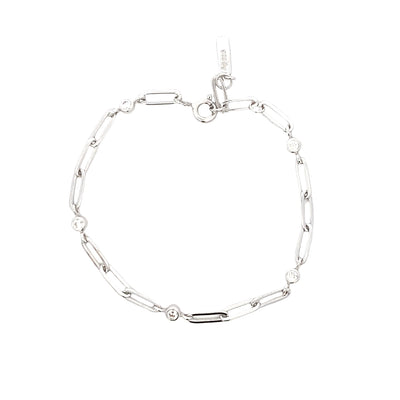 CZ Paperclip Bracelet in Silver by Ania Haie