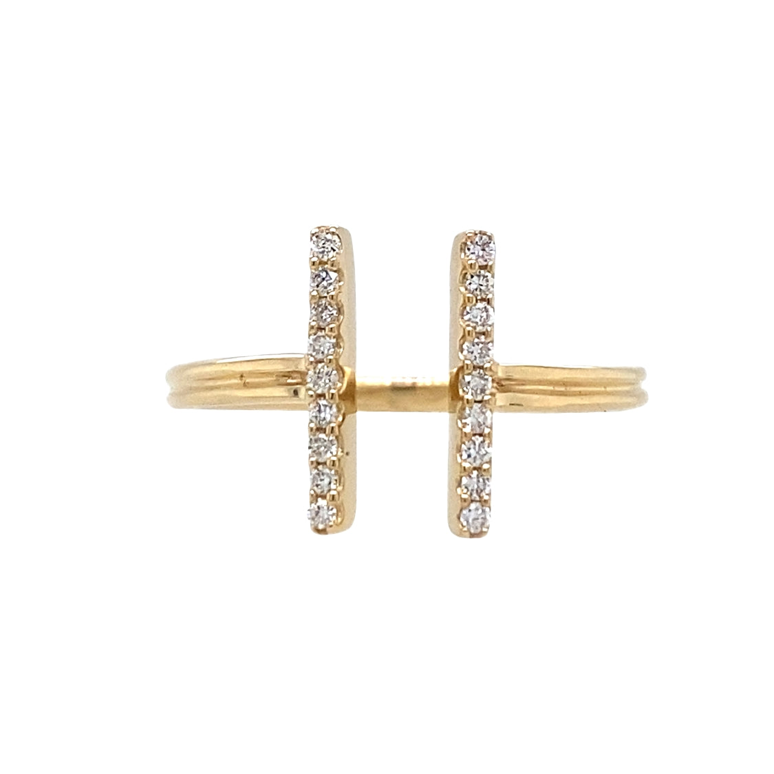 ESTATE Diamond Geometric Ring in Yellow Gold