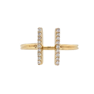 ESTATE Diamond Geometric Ring in Yellow Gold