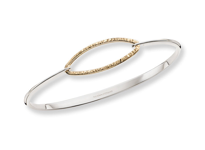 Ed Levin Sterling Silver and 14K Bangle BR81242