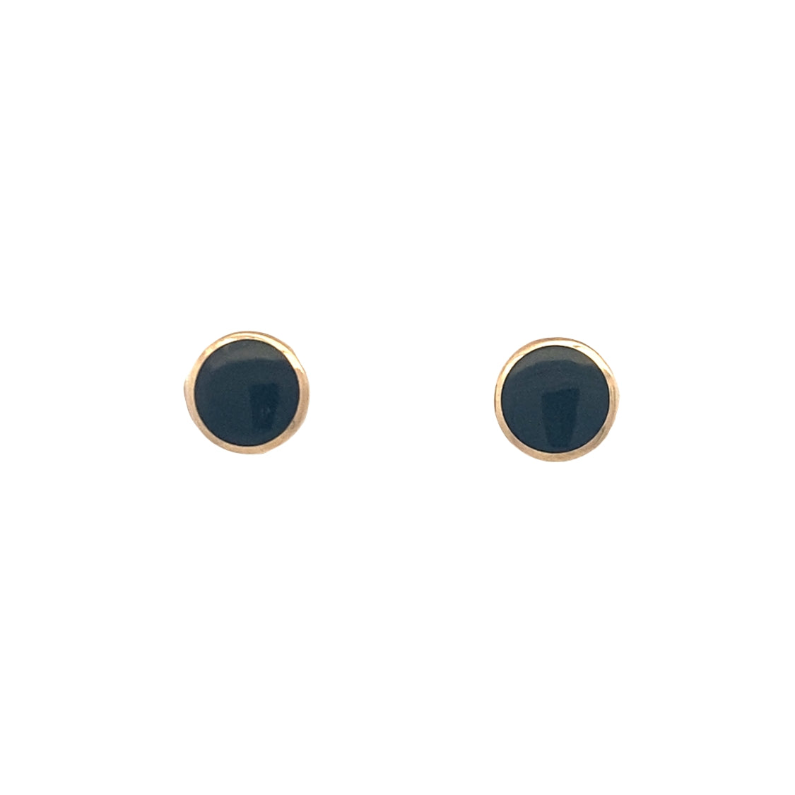 Black Onyx Studs in Yellow Gold by Kabana
