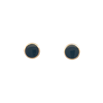 Black Onyx Studs in Yellow Gold by Kabana