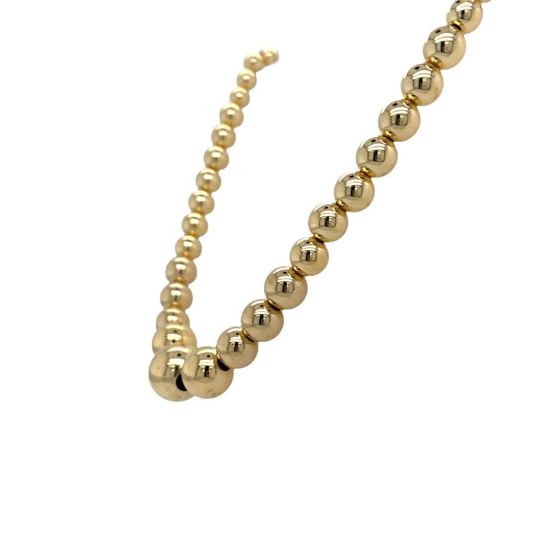 ESTATE Graduated Bead Necklace in Yellow Gold