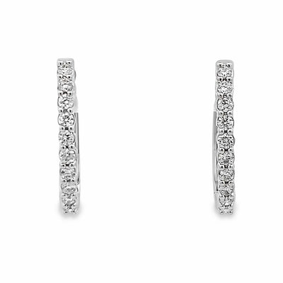 14 Karat White Gold 1/3 CTW Diamond Hoop Earrings JX7423-B14W