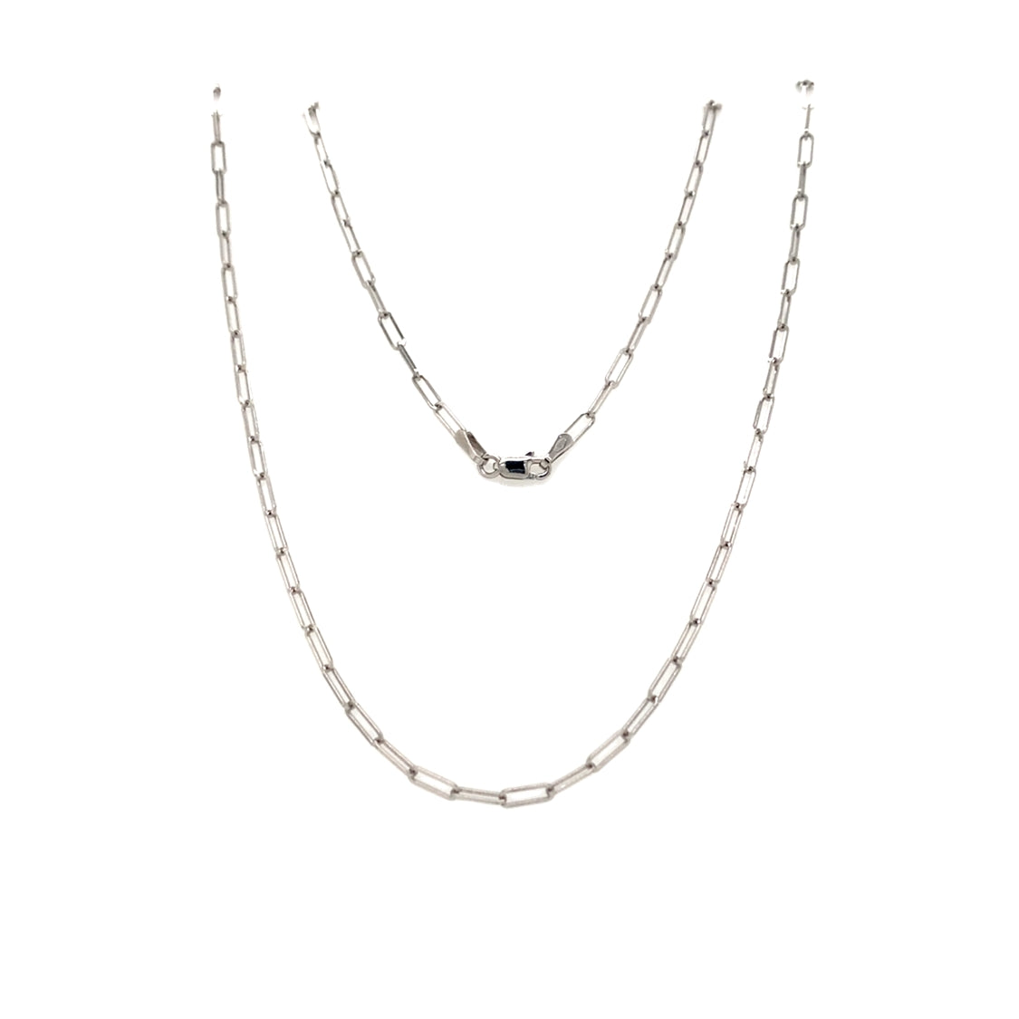 18" Paperclip Chain in White Gold