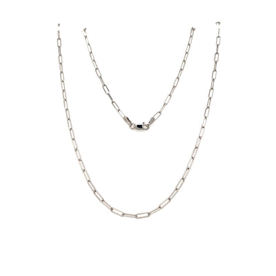 18" Paperclip Chain in White Gold