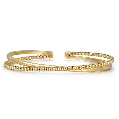 Bujukan Beaded Bangle in Yellow Gold by Gabriel & Co.