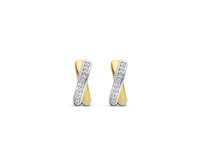 Crossover Earrings in Two-Tone SIlver and Gold Plating by Ti Sento Milano