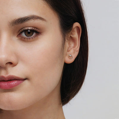 Diamond Bujukan Studs in Yellow Gold by Gabriel & Co.
