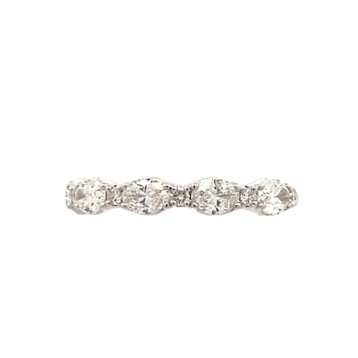 Diamond Stackable Band in White Gold by Fana