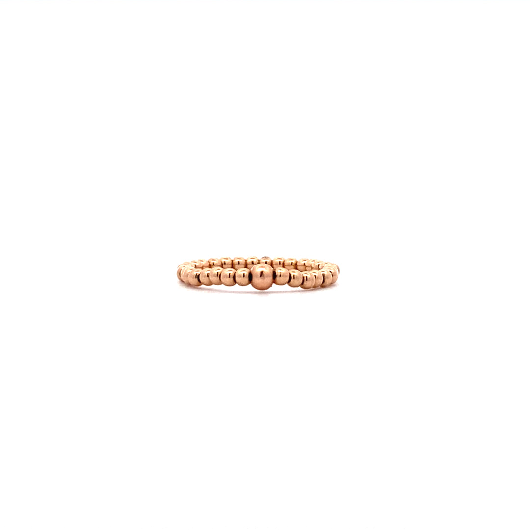 Karen Lazar 2mm Rose Gold Filled Beaded Ring Size 7