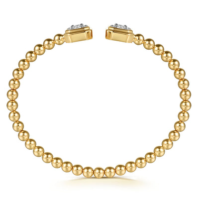 14K Yellow Gold .79CTW Diamond Bujukan Split Bangle, Size 6.25 by Gabriel & Co.