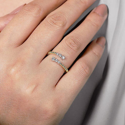 Diamond Bypass Ring in Yellow Gold by Gabriel & Co.