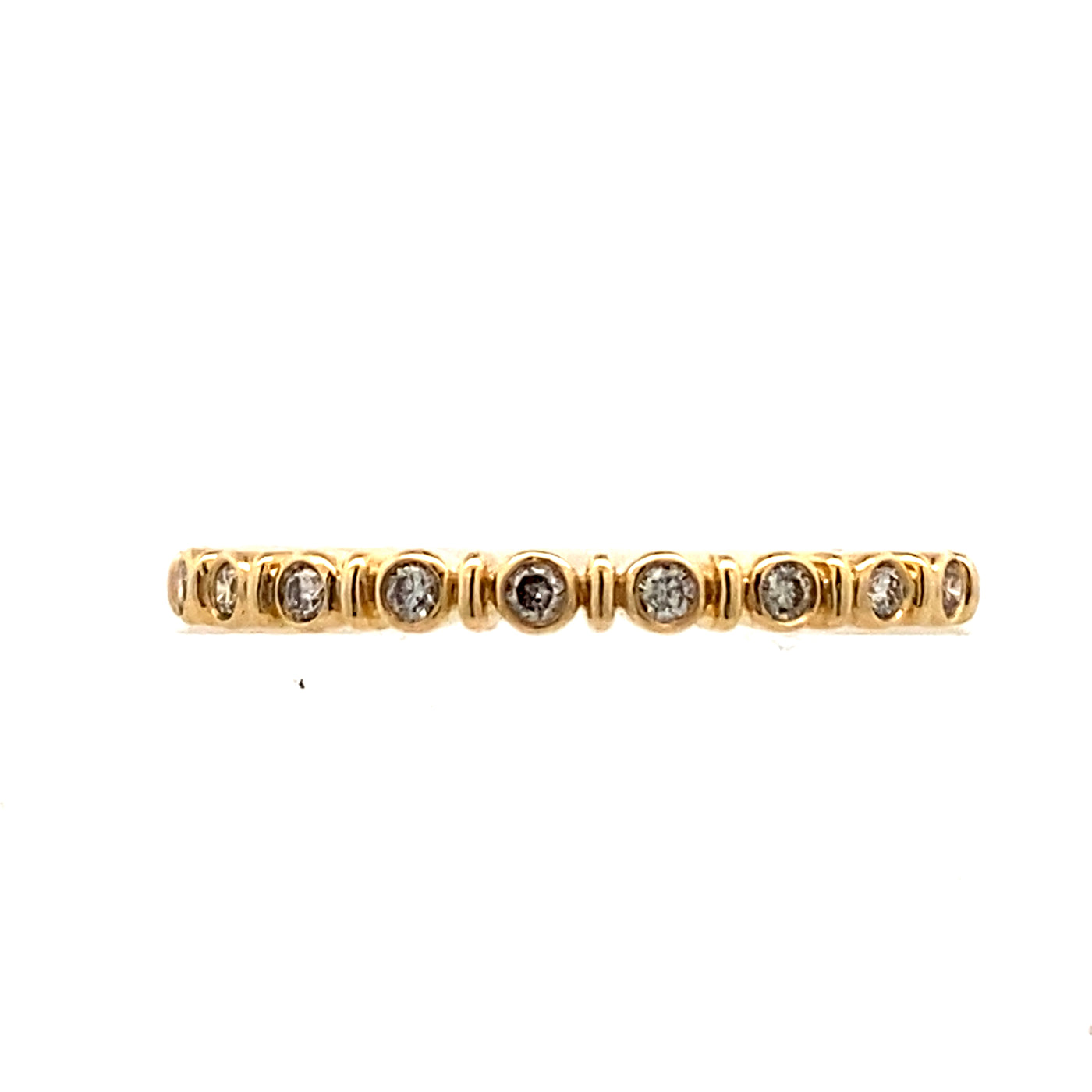 Bezel Set Diamond Stackable Ring in Yellow Gold