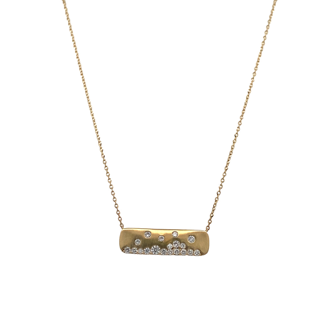Diamond Bar Necklace in Yellow Gold