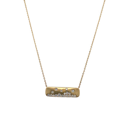 Diamond Bar Necklace in Yellow Gold