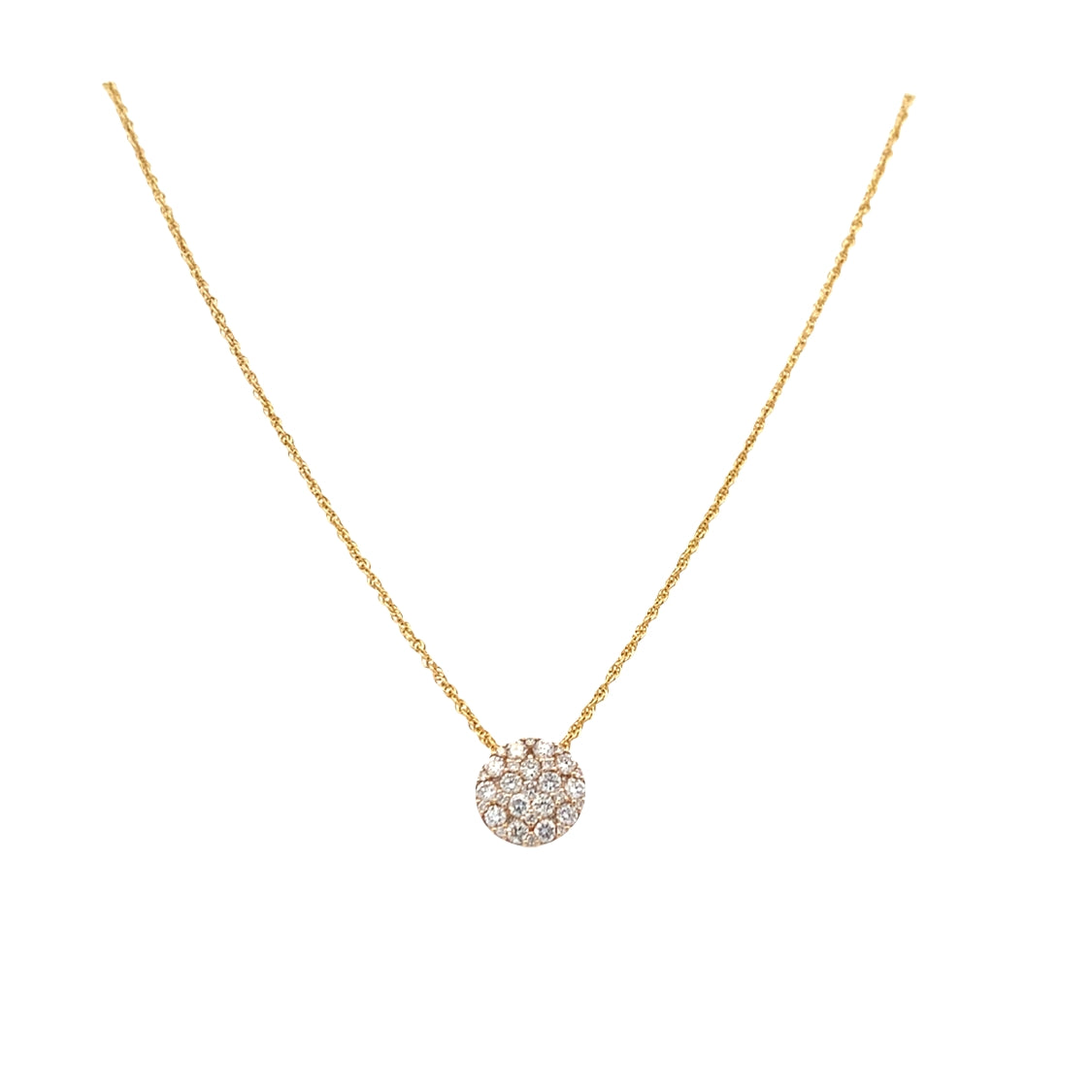Diamond Cluster Pendant in Yellow Gold by Allison Kaufman Co.